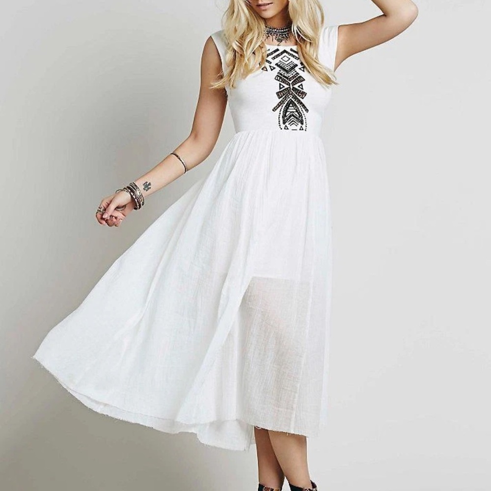 Elegant White Sleeveless Dress free people Large